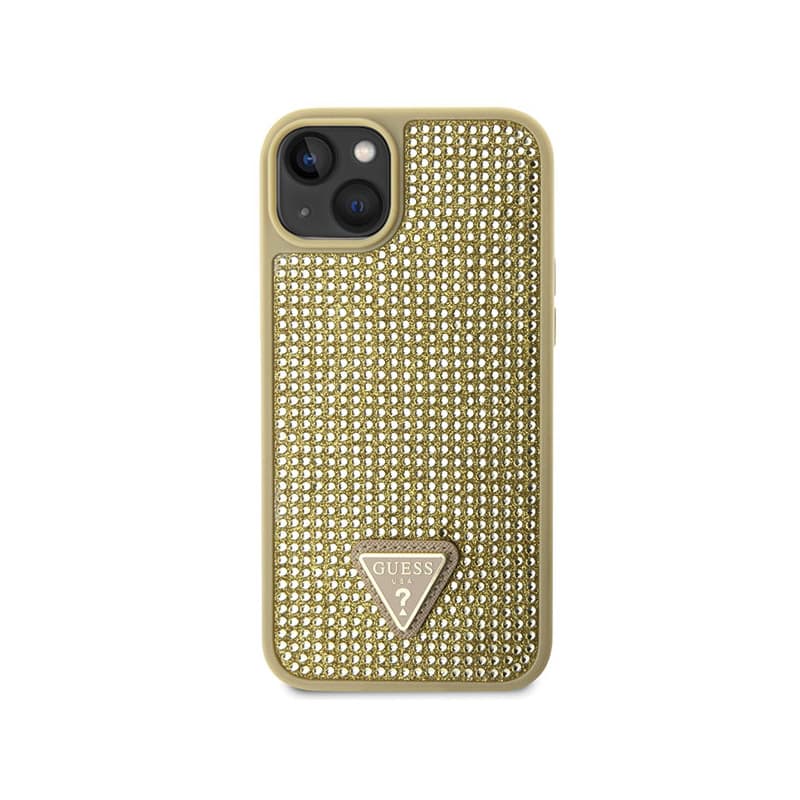 Guess Rhinestone Triangle - Case for iPhone 14 Plus (Gold) 3