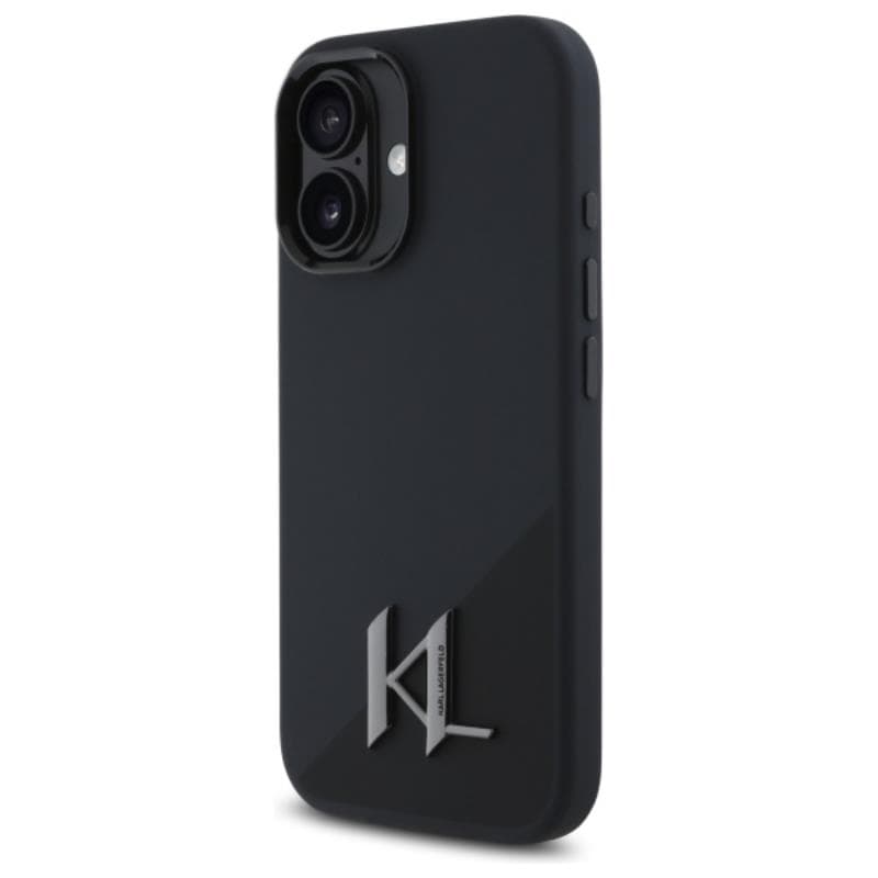 Karl Lagerfeld Silicone Shadow Metal Initial MagSafe - Case for iPhone 16 (black) 2