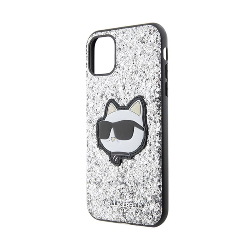 Karl Lagerfeld NFT Glitter Choupette Patch - Case for iPhone 11 (Silver) 6