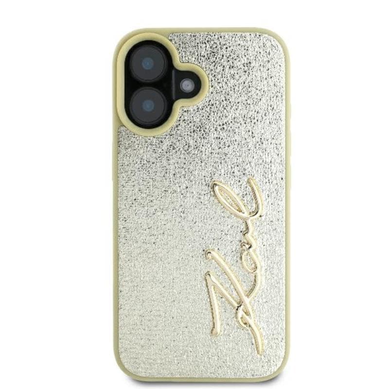 Karl Lagerfeld Metal Signature - Case for iPhone 16 (gold) 3