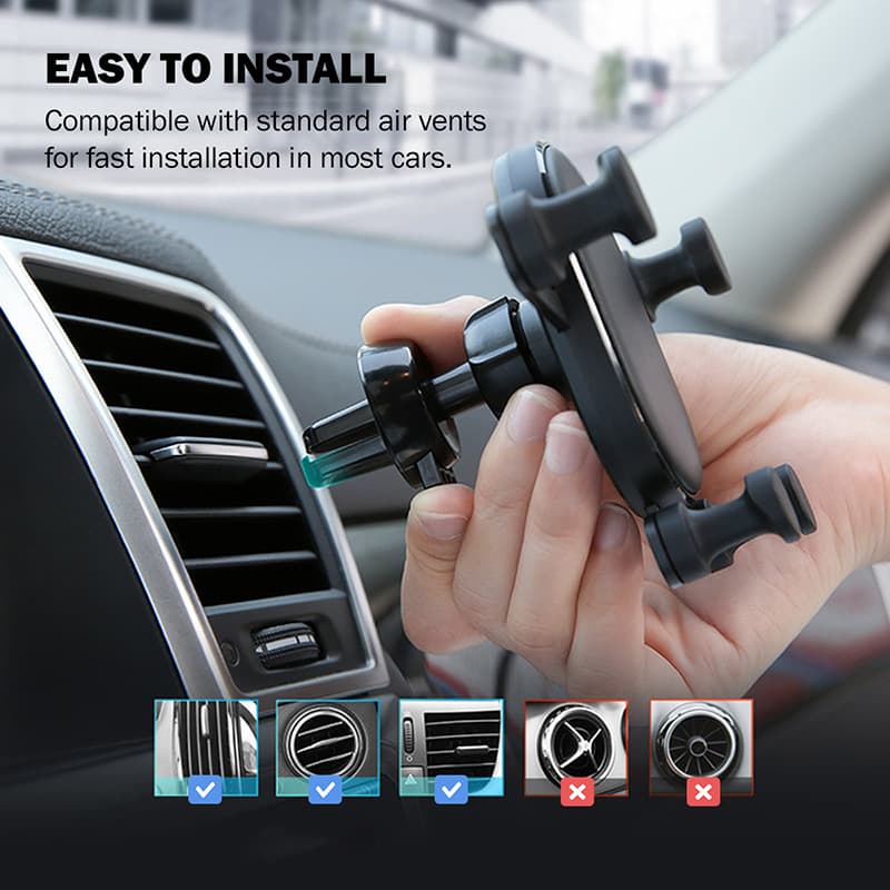 Crong Gravity Auto-Lock Car Holder – Gravity car holder for 4.7”-6.5” phones (black) 7