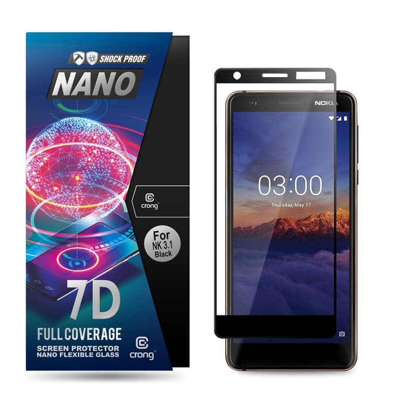 Crong 7D Nano Flexible Glass – Full Coverage Hybrid Screen Protector 9H Nokia 3.1 1