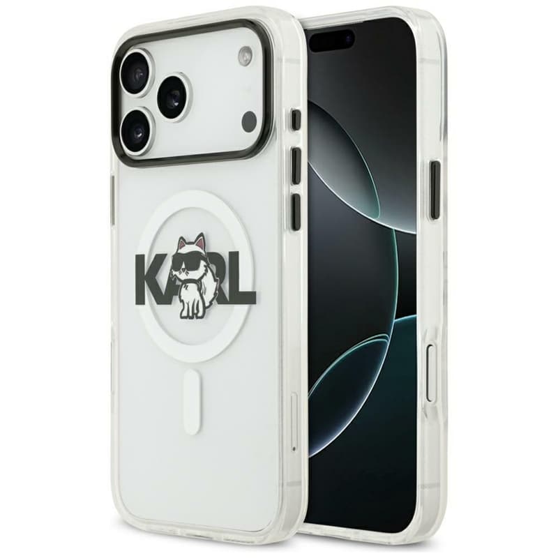 Karl Lagerfeld IML Choupette Sketch Logo MagSafe - Case for iPhone 17 (transparent) 1