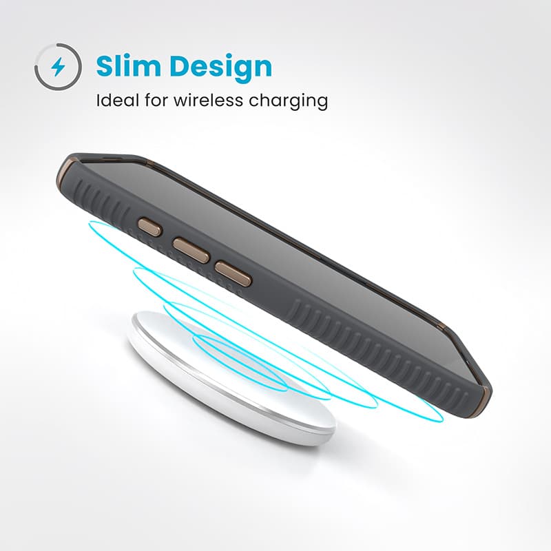 Speck Presidio2 Grip - iPhone 16 Pro Case (Charcoal Gray / Cool Bronze / White) 3