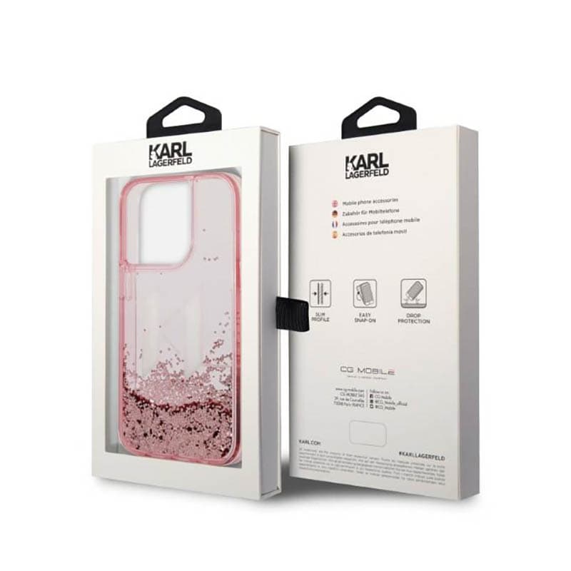 Karl Lagerfeld Liquid Glitter Big Logo Case - Case for iPhone 14 Pro (Pink) 8