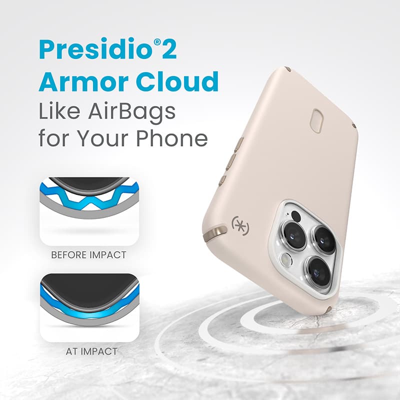 Speck Presidio2 Pro ClickLock & MagSafe - iPhone 15 Pro Case (Bleached Bone / Heirloom Gold / Hazel Brown) 4