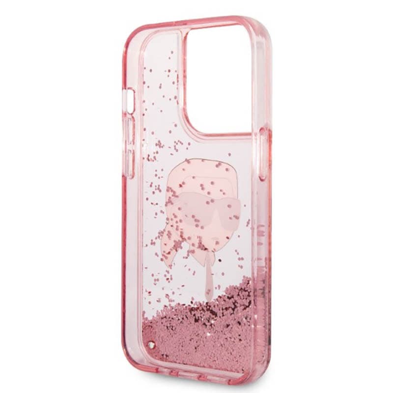 Karl Lagerfeld Liquid Glitter NFT Karl's Head - Case for iPhone 14 Pro Max (Pink) 7