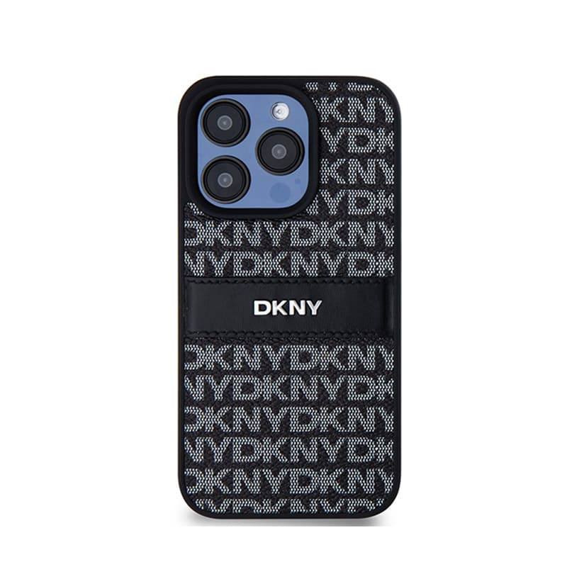 DKNY Leather Mono Stripe & Metal Logo - Case for iPhone 15 Pro Max (black) 3