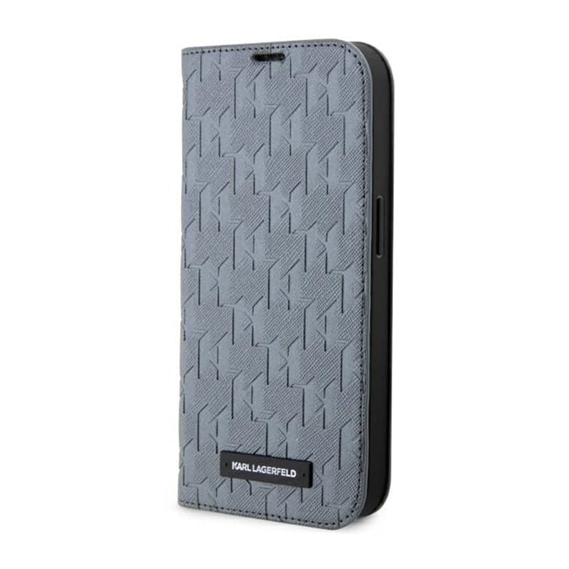 Karl Lagerfeld Booktype Saffiano Monogram - Case for iPhone 14 Pro Max (Silver) 1