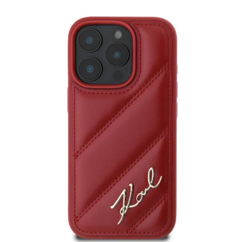 Karl Lagerfeld Quilted Signature - Case for iPhone 16 Pro Max (red) 3