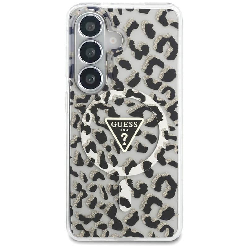 Guess IML Leopard Print Triangle MagSafe - Samsung Galaxy S26 Case (Black) 3