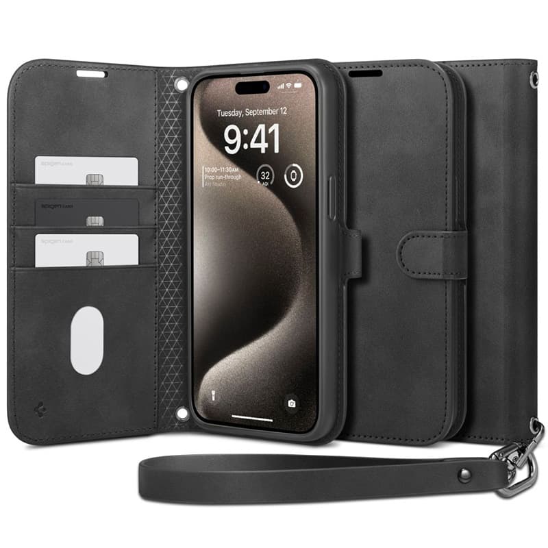 Spigen Wallet S Pro - Case for iPhone 15 Pro Max (Black)