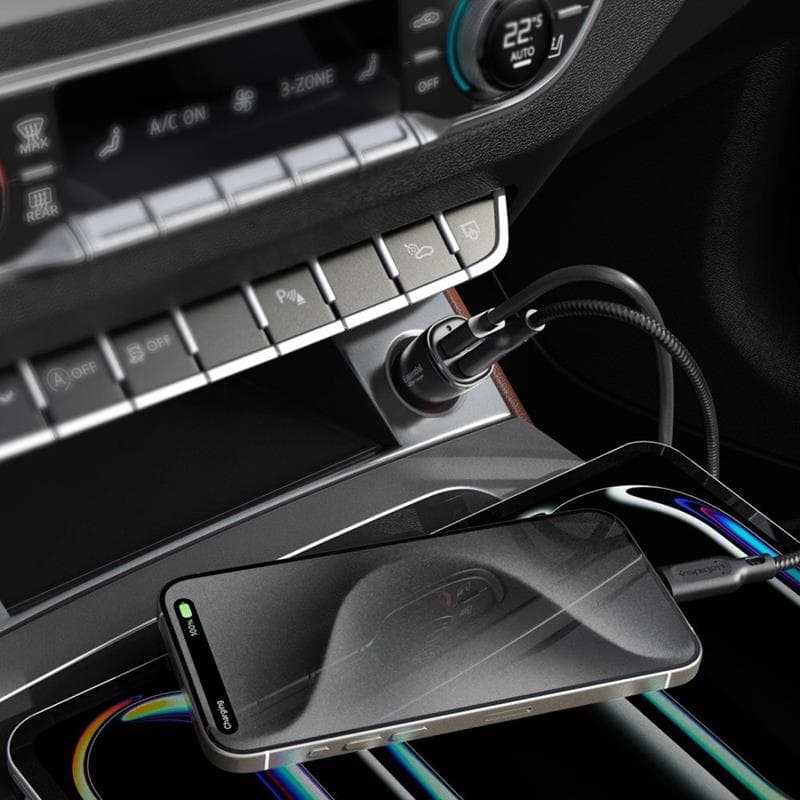 Spigen ArcStation Essential EV482 - Car Charger USB-C & USB-A PD + QC3.0 48W (Black) 4