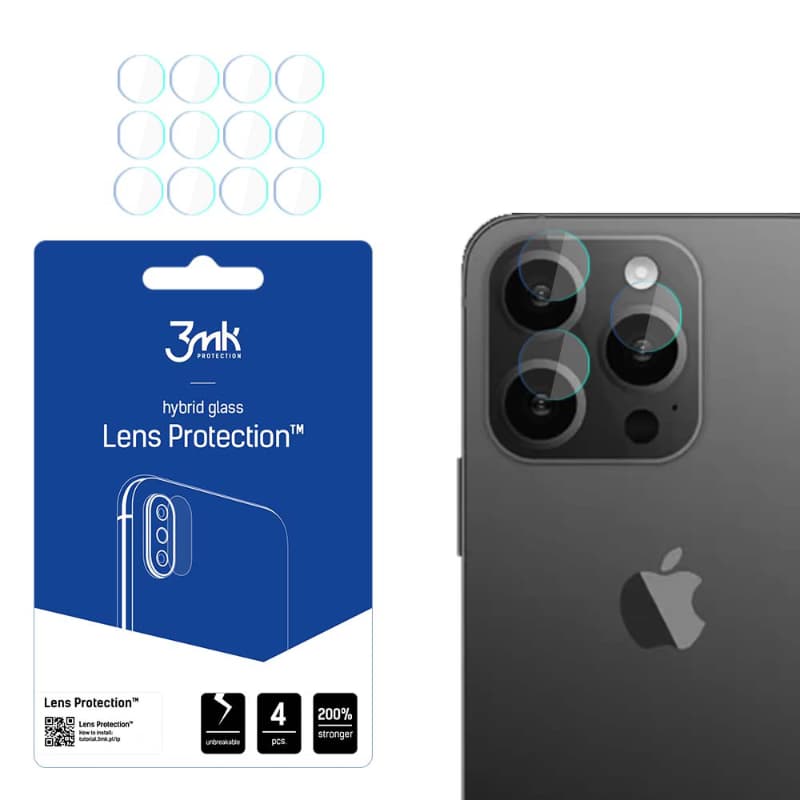 3mk Lens Protection - Camera Lens Glass for iPhone 15 Pro (4 sets) 1
