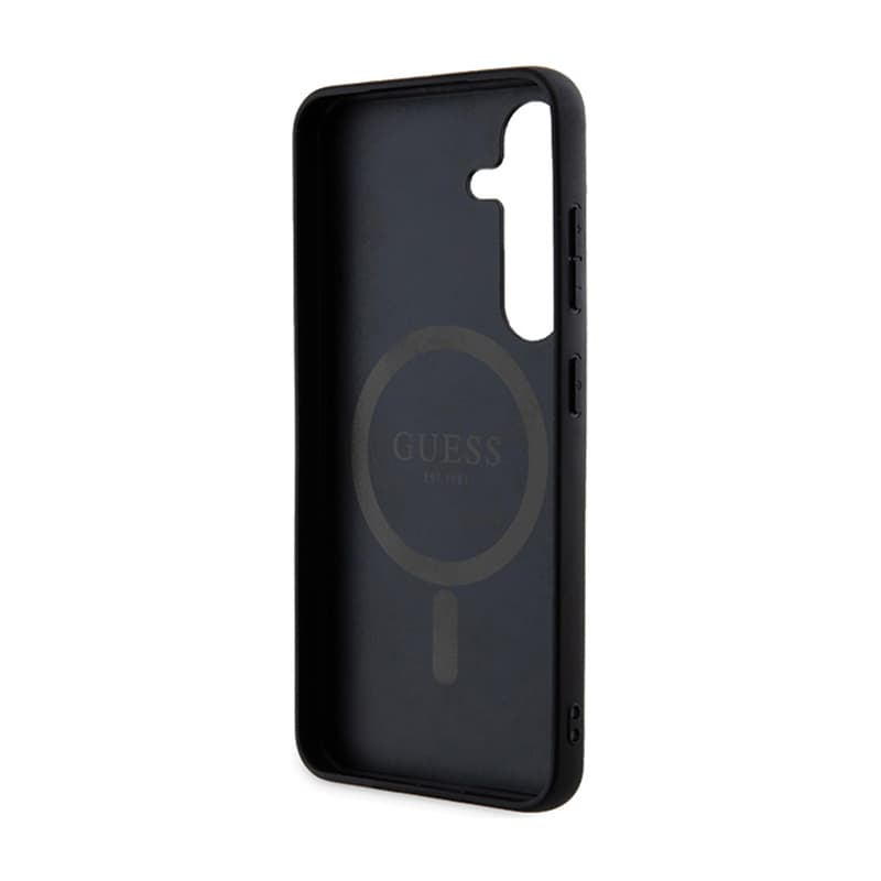 Guess 4G Collection Leather Metal Logo MagSafe - Case for Samsung Galaxy S24 (black) 7
