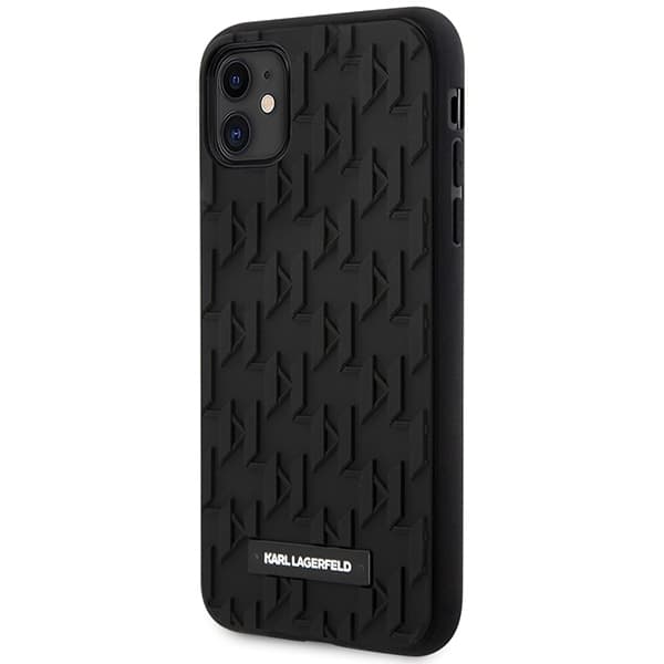 Karl Lagerfeld Monogram 3D Pattern - Case for iPhone 11 (Black) 2