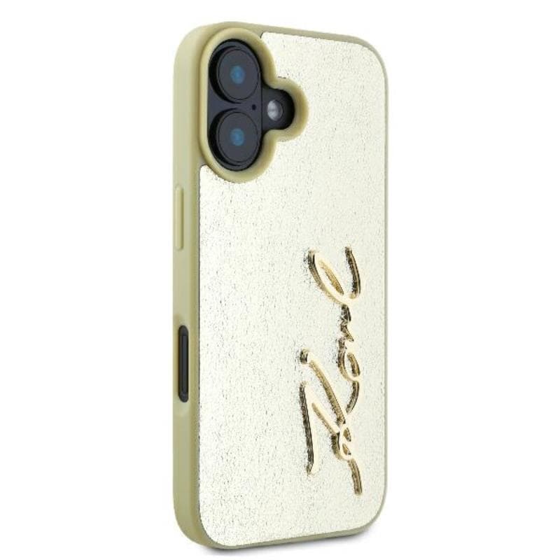 Karl Lagerfeld Metal Signature - Case for iPhone 16 (gold) 4