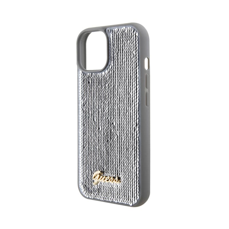 Guess Sequin Script Metal - Case for iPhone 15 (Silver) 6