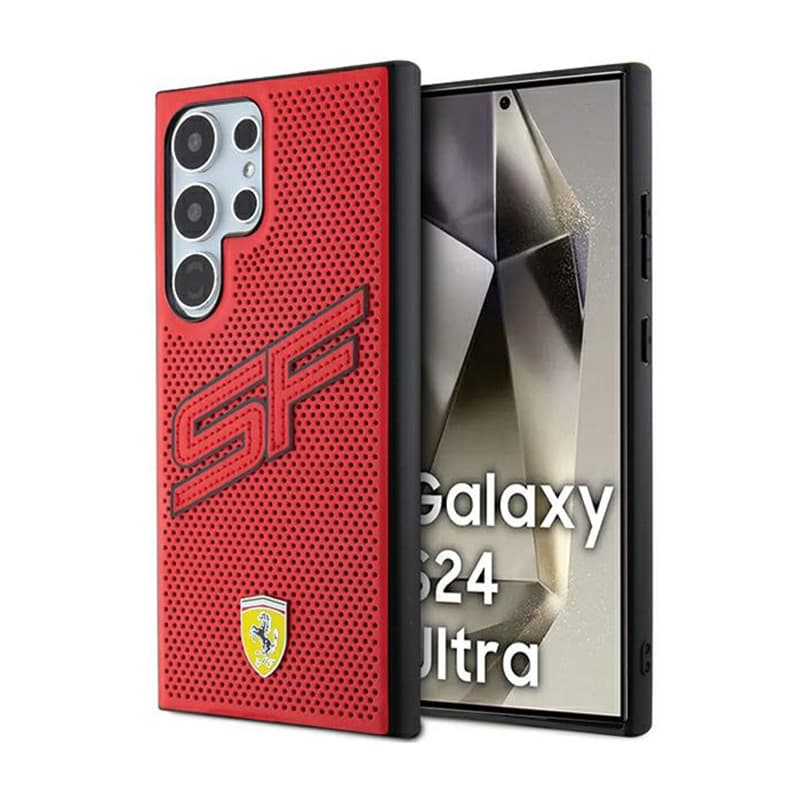 Ferrari Big SF Perforated - Case for Samsung Galaxy S24 Ultra (Red)