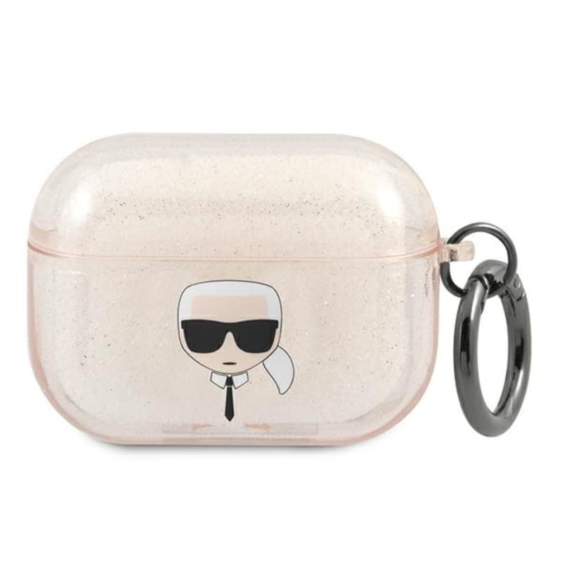 Karl Lagerfeld Karl Head Glitter - Case for Airpods Pro (Gold) 1