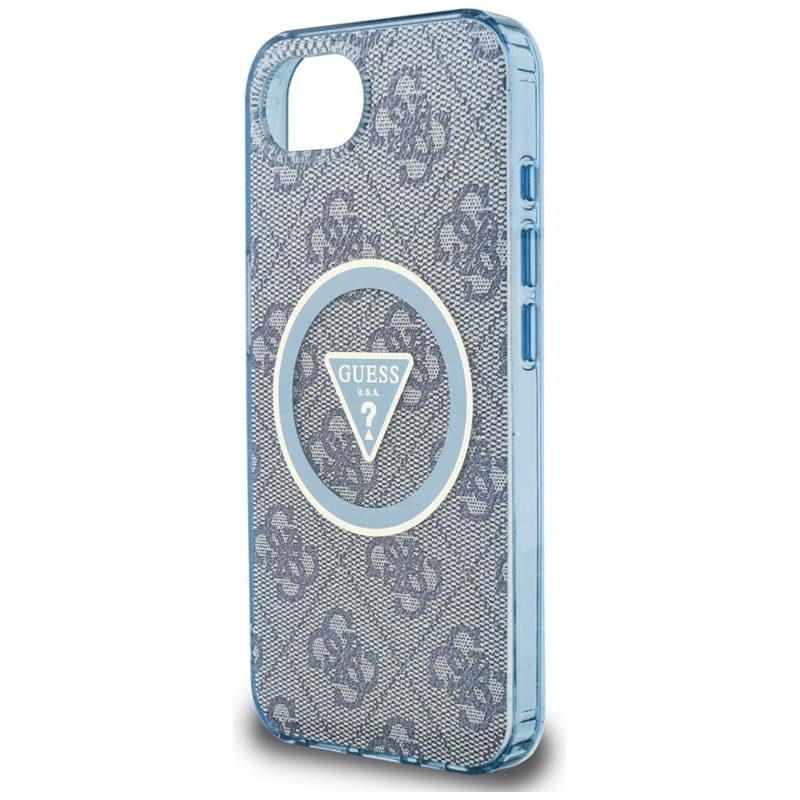 Guess IML Metal Glitter 4G Circle Triangle MagSafe - Case for iPhone 16e (blue) 6