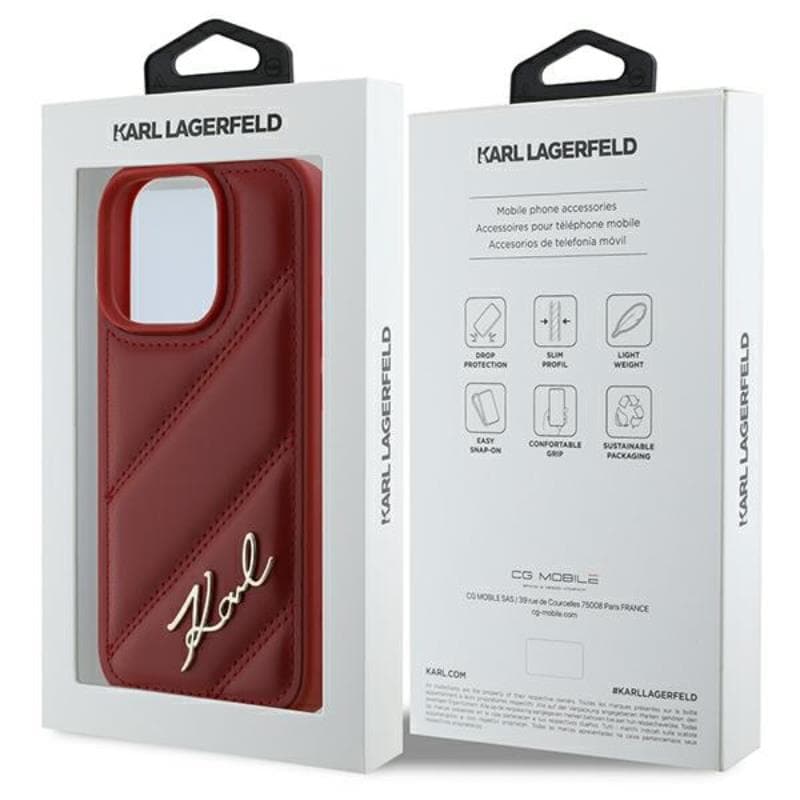 Karl Lagerfeld Quilted Signature - Case for iPhone 16 Pro (red) 8
