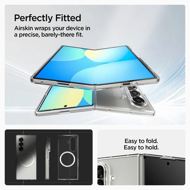 Spigen Airskin Mag MagSafe - Case for Samsung Galaxy Z Fold 7 (Clear/White) 6