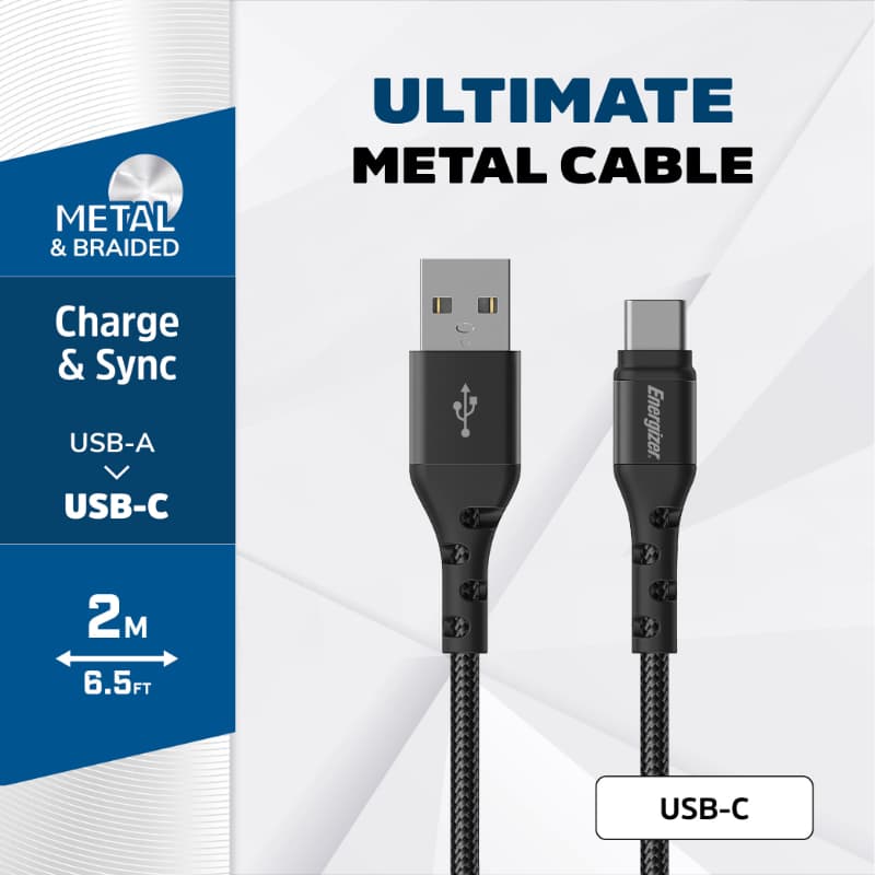 Energizer Ultimate - USB-A to USB-C connecting cable 2m (Black) 2