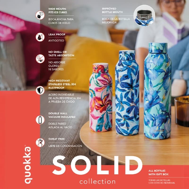 Quokka Solid With Strap - 630 ml Stainless Steel Thermos Bottle with Strap (Orange) 2