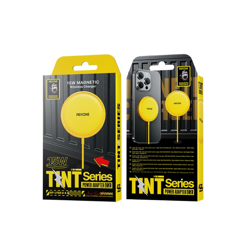 WEKOME WP-U166 Tint Series - MagSafe 15W Inductive Charger (Yellow) 2