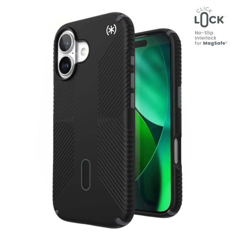 Speck Presidio2 Grip ClickLock & MagSafe - iPhone 17 Case (Black / Slate Gray / White) 1