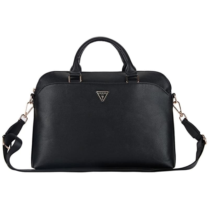 Guess Grained Zipper Pocket Triangle Logo - Laptop Bag 15" (black)