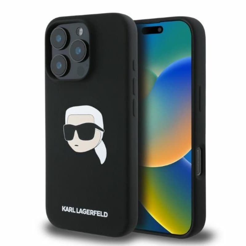 Karl Lagerfeld Silicone Karl Head Print MagSafe - Case iPhone 16 Pro Max (black)
