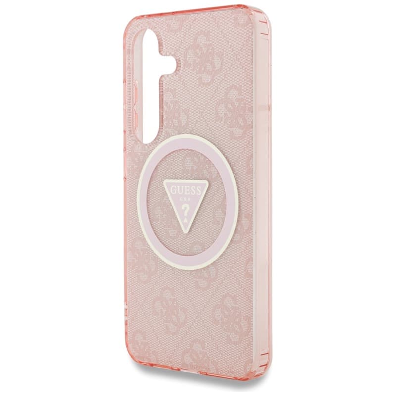 Guess 4G Glitter Triangle Buttons MagSafe - Case for Samsung Galaxy S25 (pink) 6