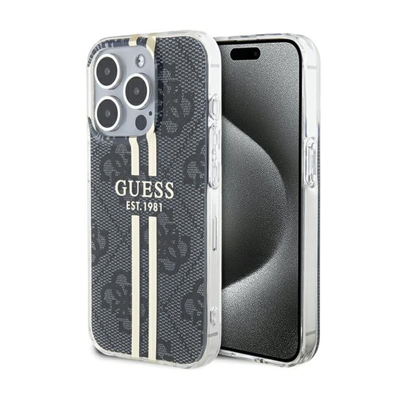 Guess IML 4G Gold Stripe - Case iPhone 15 Pro (Black) 1