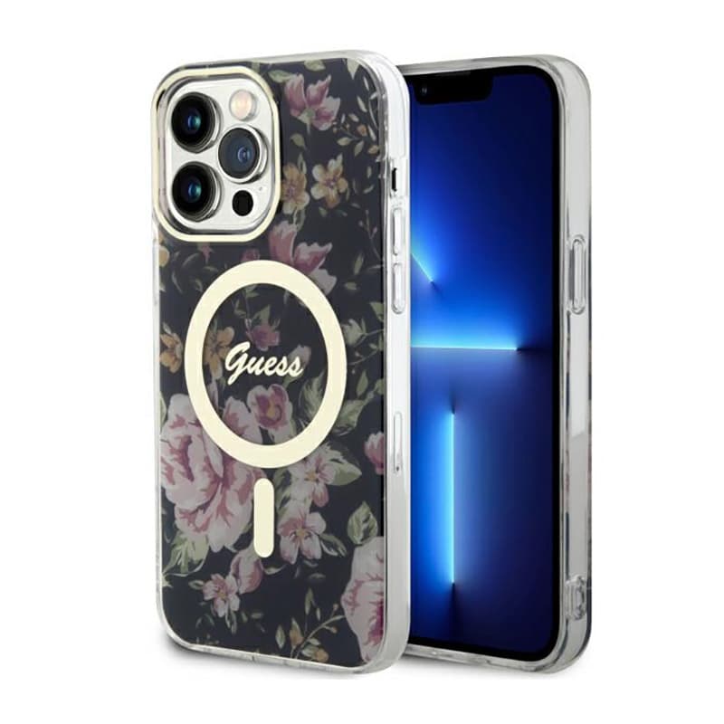 Guess Flower MagSafe - Case iPhone 14 Pro Max (Black) 1