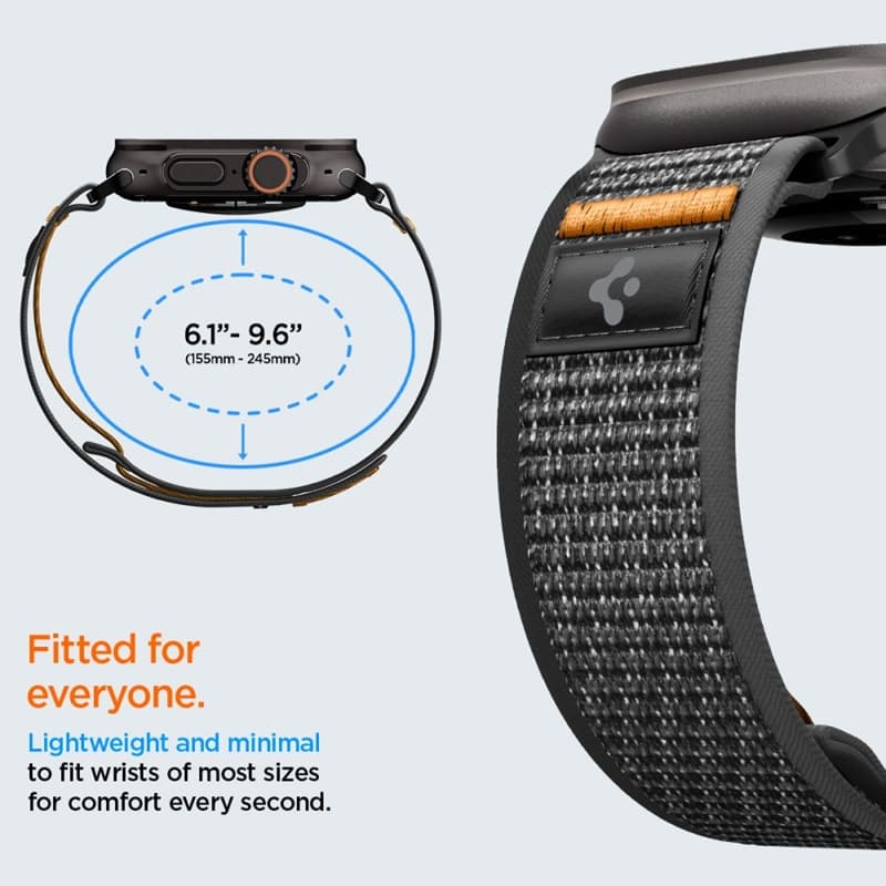 Spigen Athlex Air 2 - Apple Watch Strap 44/45/46/49 mm (Active Black / Orange) 7