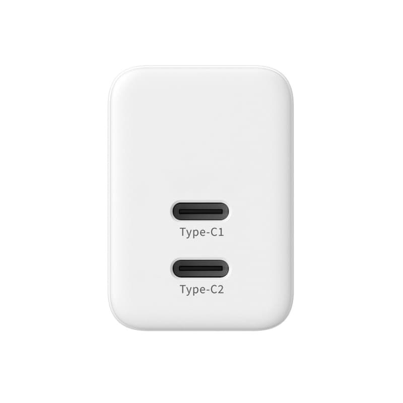 Crong Ultra Compact GaN - Wall Charger 2x USB-C 35W PD 3.0 with PPS (White) 3