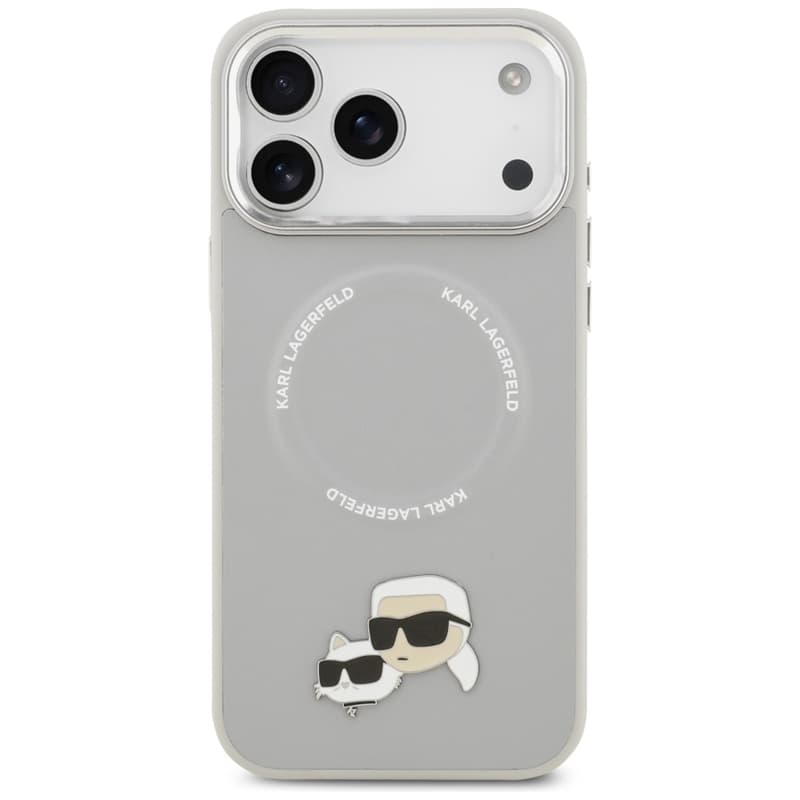 Karl Lagerfeld Karl & Choupette Pins MagSafe - Case for iPhone 17 Pro Max (gray) 3