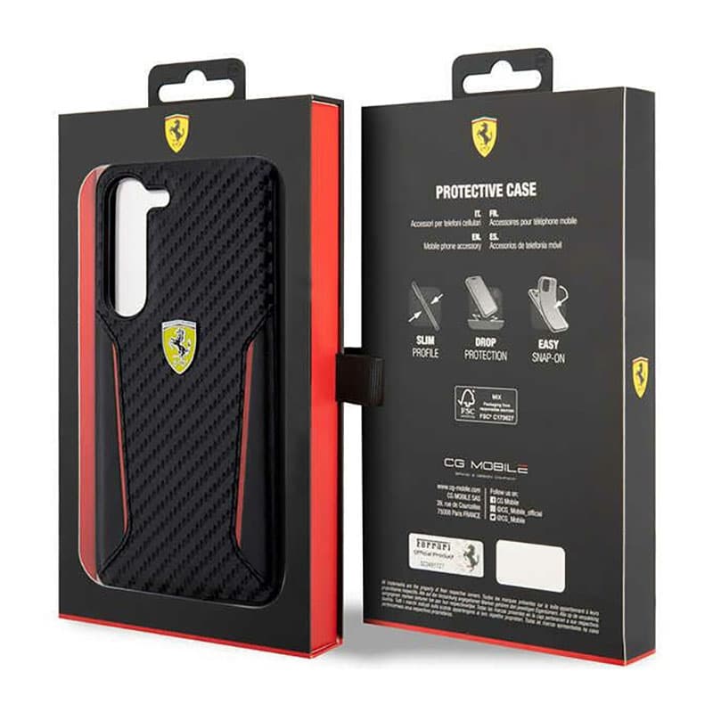 Ferrari Carbon Contrast Edges - Case for Samsung Galaxy S23+ (Black) 8