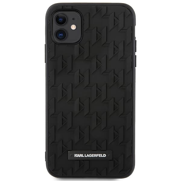 Karl Lagerfeld Monogram 3D Pattern - Case for iPhone 11 (Black) 3