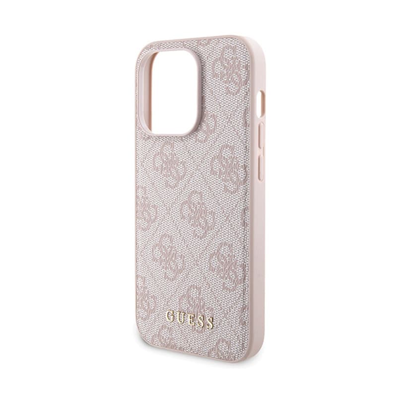 Guess Bundle Pack MagSafe 4G Metal Gold Logo - Case set + Power Bank 5000mAh MagSafe iPhone 15 Pro (pink) 6