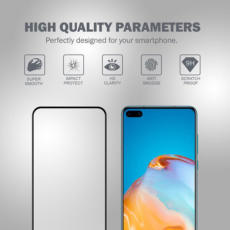 Crong 3D Armor Glass – 9H tempered glass for the entire Huawei P40 screen + installation frame 4