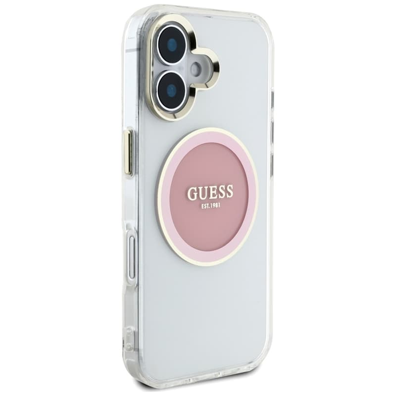 Guess IML Metal Colored Circle Classic Logo MagSafe - Case for iPhone 16 (pink) 4