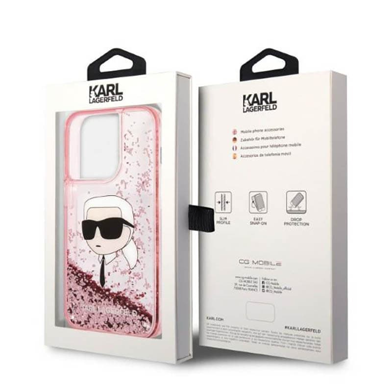 Karl Lagerfeld Liquid Glitter NFT Karl's Head - Case for iPhone 14 Pro Max (Pink) 8