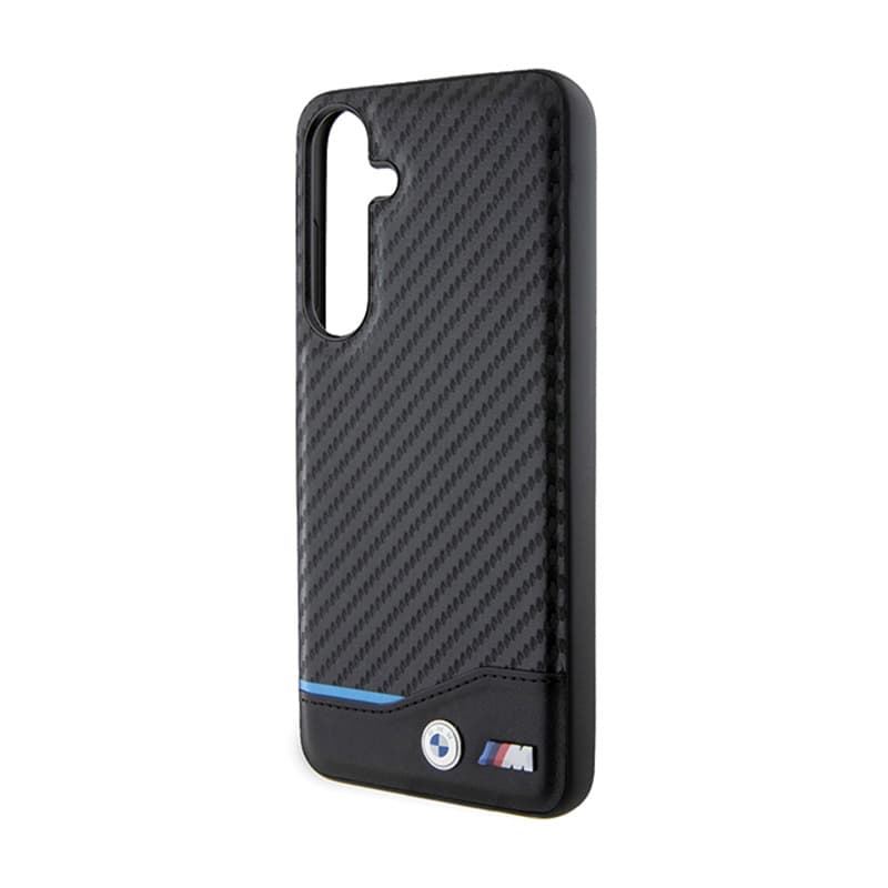 BMW Leather Carbon Blue Line - Case for Samsung Galaxy S24+ (black) 6