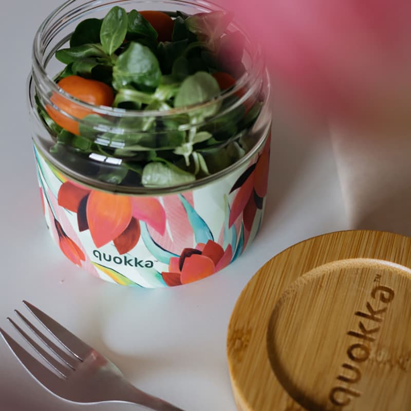 Quokka Deli Food Jar - Glass Food Container / Lunchbox 820 ml (Spring) 2