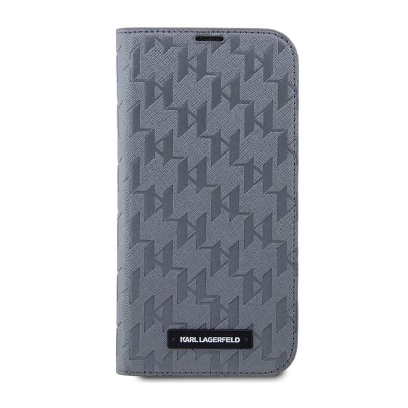 Karl Lagerfeld Booktype Saffiano Monogram - Case for iPhone 14 Pro Max (Silver) 3