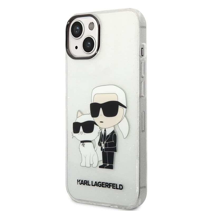 Karl Lagerfeld IML Glitter NFT Karl & Choupette - Case for iPhone 14 Plus (Clear) 1