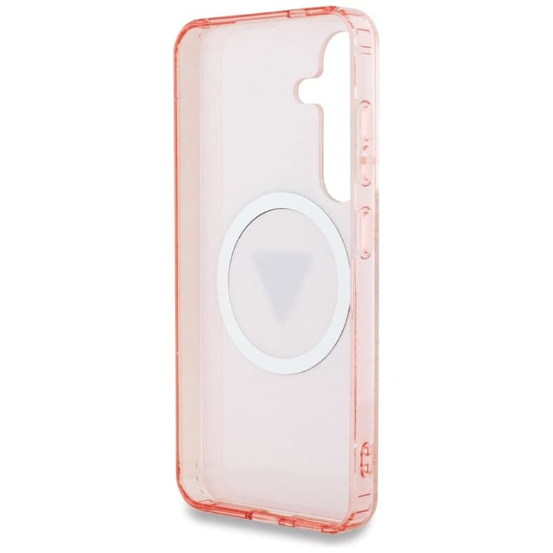 Guess 4G Glitter Triangle Buttons MagSafe - Case for Samsung Galaxy S25 (pink) 7